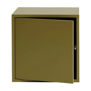Muuto Regale-Stacked Regalmodul mit Tür, mittel, braun grün