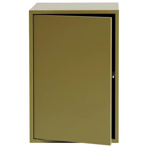 Muuto Regale-Stacked Regalmodul mit Tür, groß, braun grün