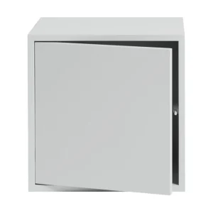 Muuto Regale-Stacked Regalmodul mit Tür, mittel, grau