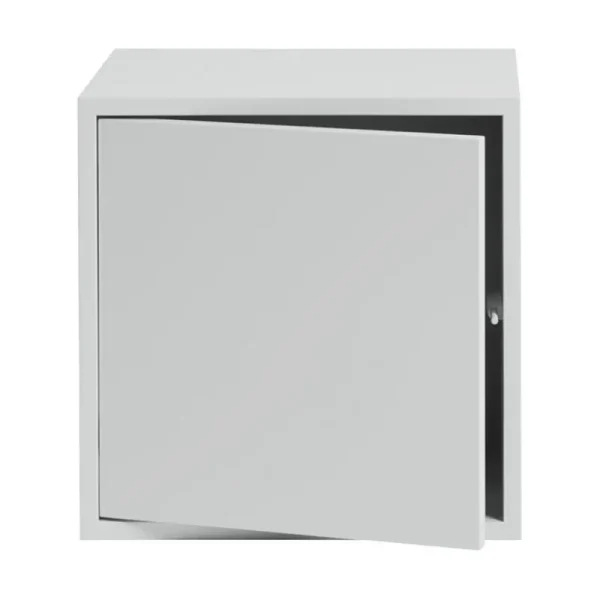 Muuto Regale-Stacked Regalmodul mit Tür, mittel, grau