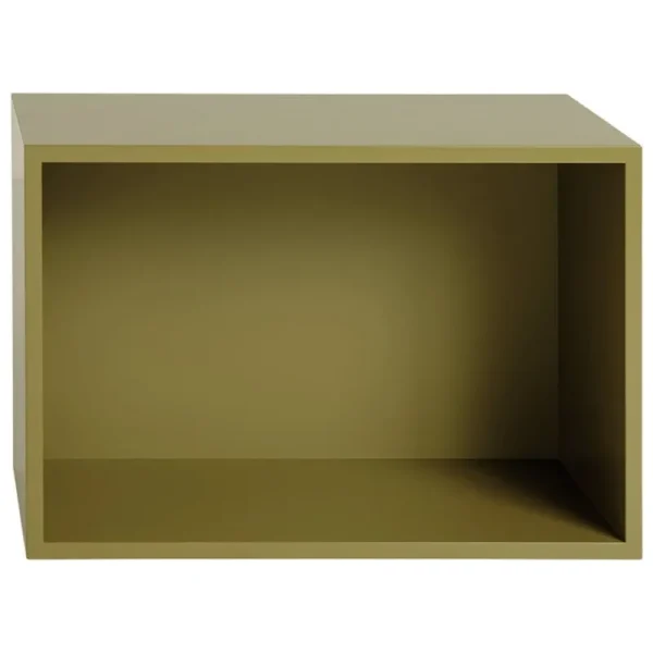String Furniture Regale-Muuto Stacked Regalmodul mit Rückwand, groß, braun grün
