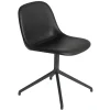 Muuto Bürostühle | Sitzgelegenheiten^Stuhl Fiber, Drehfuß, schwarzes Leder