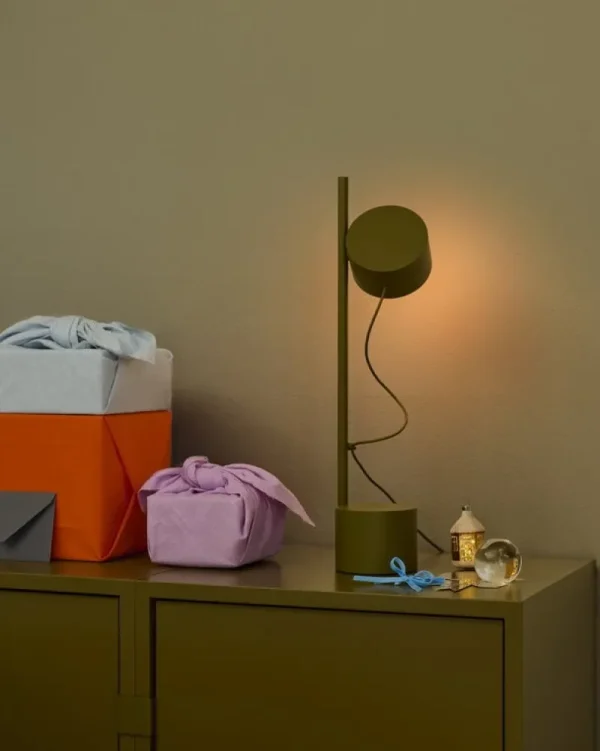 Muuto Tischlampen-Tischleuchte Post, braun-grün