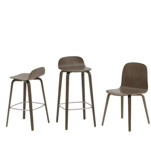 Sibast Sitzgelegenheiten-Muuto Visu Barhocker, 75 cm, Dunkelbraun gebeizt