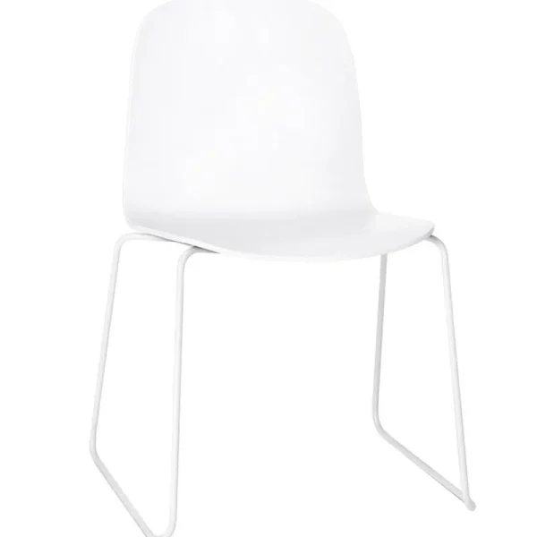&Tradition Sitzgelegenheiten-Muuto Visu Stuhl, Kufengestell, weiß