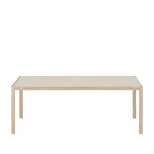 Audo Copenhagen Tische-Muuto Workshop Tisch, 200 x 92 cm, Eiche – warmgraues Linoleum