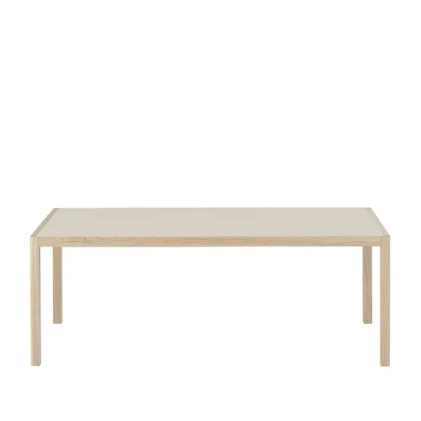 Audo Copenhagen Tische-Muuto Workshop Tisch, 200 x 92 cm, Eiche – warmgraues Linoleum