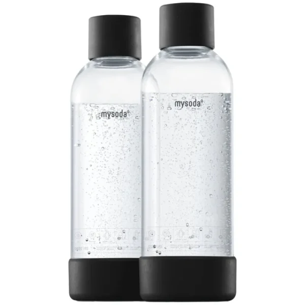 Mysoda Sport- Und Outdoor-produkte | Haushaltsgeräte^Wasserflasche 1 l, 2 Stück, Schwarz