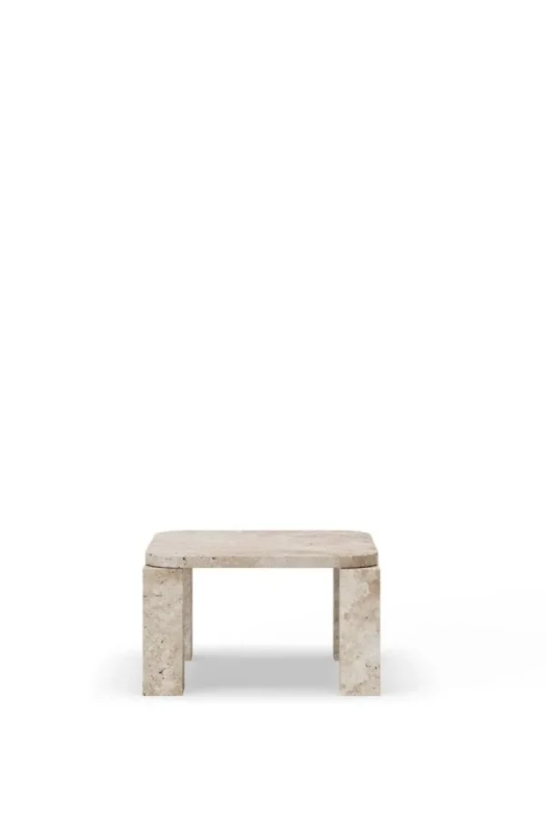 Carl Hansen & Su00f8n Tische-New Works Atlas Couchtisch, 60 x 60 cm, Travertin ungefüllt