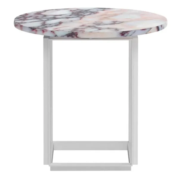 New Works Tische-Florence Couchtisch, 50 cm, Weiß – weißer Viola-Marmor