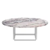 Eberhart Furniture Tische-New Works Florence Couchtisch, 90 cm, Weiß – weißer Viola-Marmor