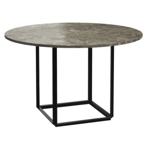 New Works Tische-Florence Esstisch, 120 cm, Schwarz - grauer Marmor