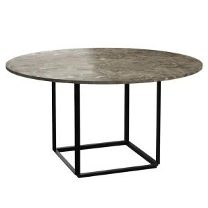 New Works Tische-Florence Esstisch, 145 cm, Schwarz - grauer Marmor