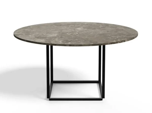 New Works Tische-Florence Esstisch, 145 cm, Schwarz - grauer Marmor