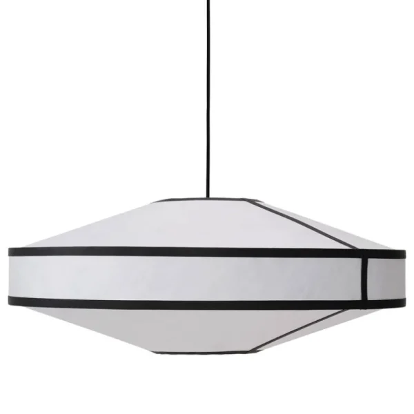 Woud Deckenleuchten-New Works Kite Pendelleuchte, 75 cm, weiß - schwarz