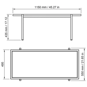 HAY Tische-Nichba Couchtisch, 115 x 55 cm, Schwarz