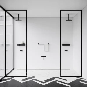 Nichba Badezimmeraccessoires^Duschabstreifer, Schwarz