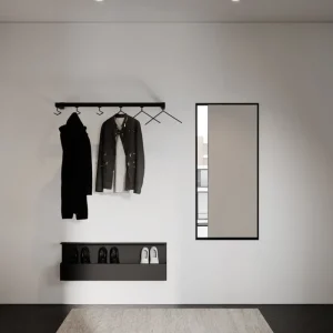 Nichba Garderoben Und Kleiderbügel^HangSys Aufhängesystem, mittel, Schwarz
