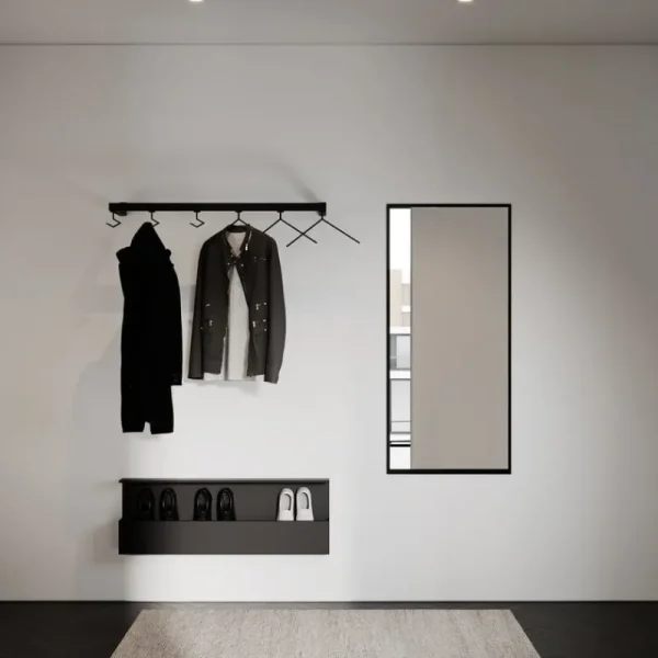 Nichba Garderoben Und Kleiderbügel^HangSys Aufhängesystem, mittel, Schwarz