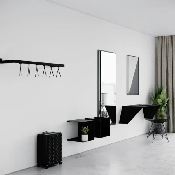 Nichba Garderoben Und Kleiderbügel^HangSys Aufhängesystem, mittel, Schwarz