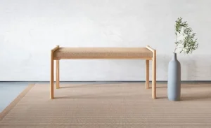 GUBI Sitzgelegenheiten-Nikari Detalji Bank, 100 cm, Eiche - Papierkordel