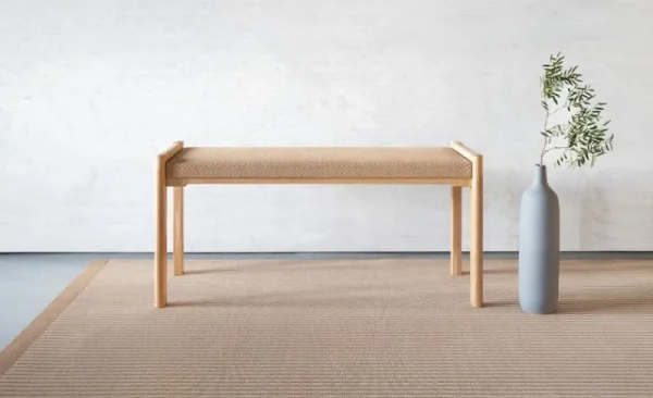 GUBI Sitzgelegenheiten-Nikari Detalji Bank, 100 cm, Eiche - Papierkordel