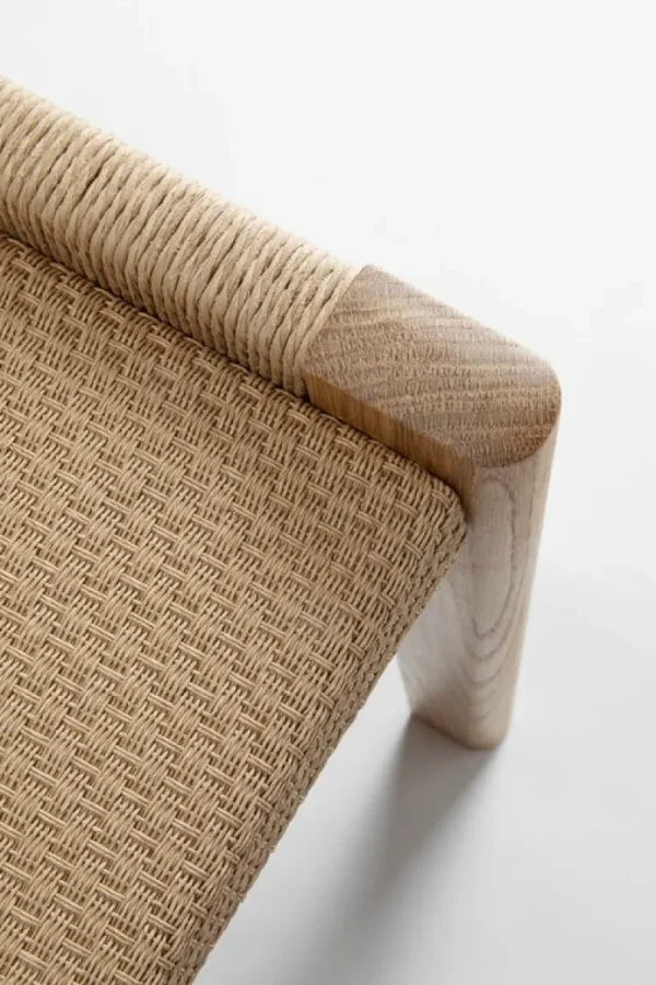 GUBI Sitzgelegenheiten-Nikari Detalji Bank, 100 cm, Eiche - Papierkordel