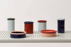 STOFF Copenhagen Vasen-Nine Rod Vase, 21,5 x 12,3 cm, hellblau - dunkelblau
