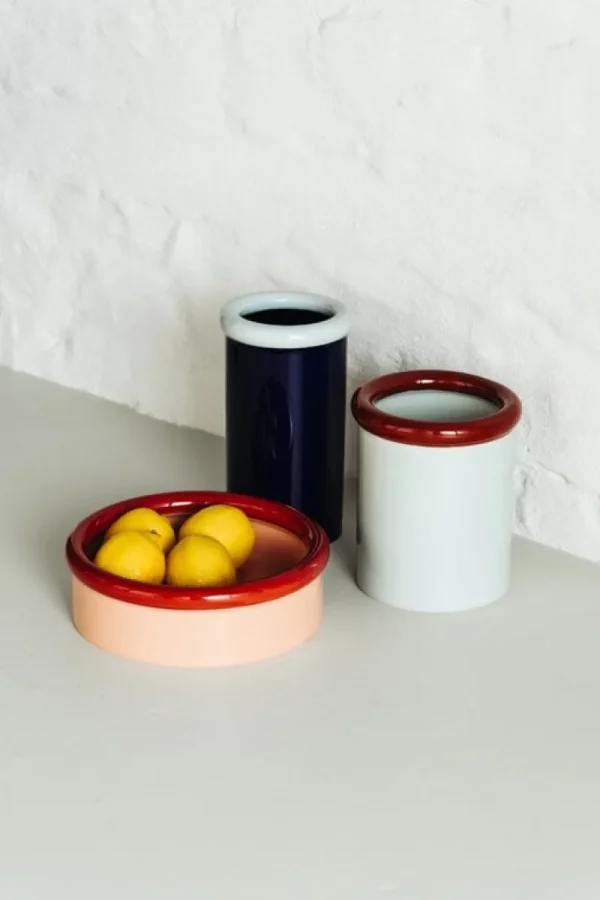 STOFF Copenhagen Vasen-Nine Rod Vase, 21,5 x 12,3 cm, hellblau - dunkelblau