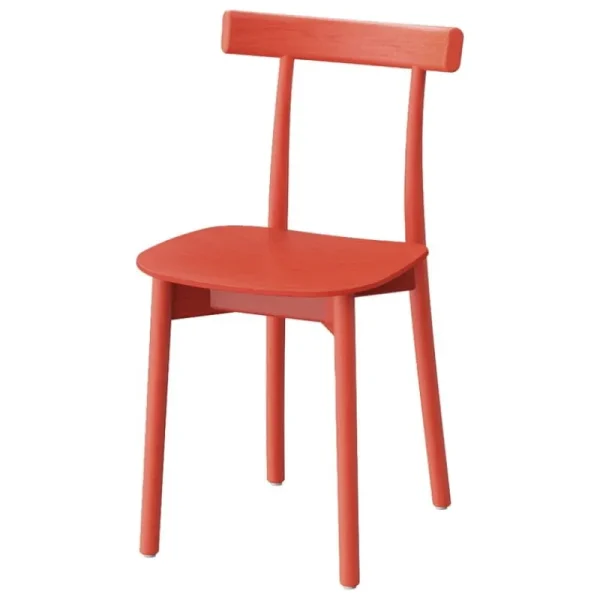 Knoll Sitzgelegenheiten-Nine Skinny Stuhl, rot gebeizte Esche