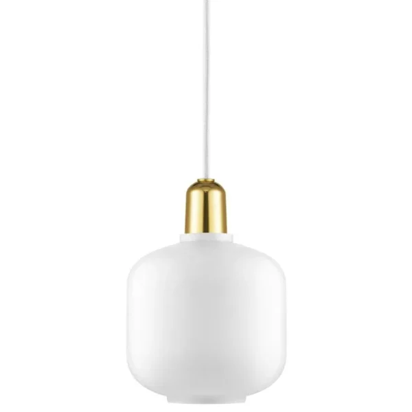 Louis Poulsen Deckenleuchten-Normann Copenhagen Amp Leuchte, klein, Weiß - Messing