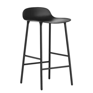 Muuto Sitzgelegenheiten-Normann Copenhagen Barhocker Form, 65 cm, schwarzer Stahl – Schwarz