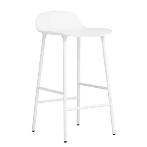 GUBI Sitzgelegenheiten-Normann Copenhagen Barhocker Form, 65 cm, weißer Stahl – weiß