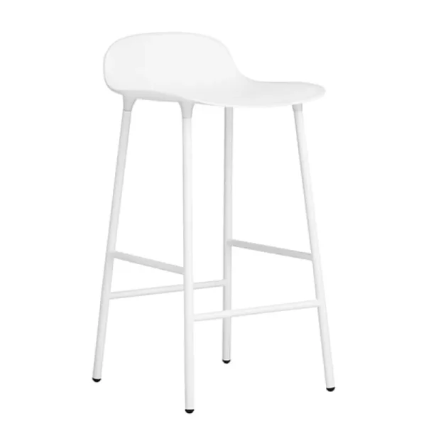 GUBI Sitzgelegenheiten-Normann Copenhagen Barhocker Form, 65 cm, weißer Stahl – weiß