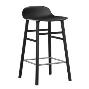 Muuto Sitzgelegenheiten-Normann Copenhagen Barhocker Form, 65 cm, schwarz – Eiche schwarz