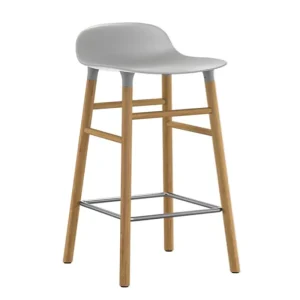 Audo Copenhagen Sitzgelegenheiten-Normann Copenhagen Barhocker Form, 65 cm, grau – Eiche