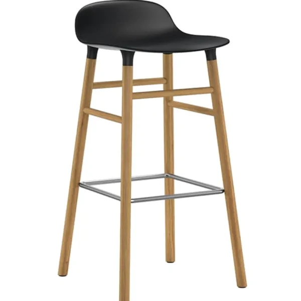 Artek Sitzgelegenheiten-Normann Copenhagen Barhocker Form, 75 cm, schwarz – Eiche