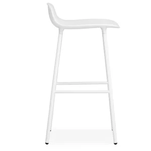 GUBI Sitzgelegenheiten-Normann Copenhagen Barhocker Form, 65 cm, weißer Stahl – weiß