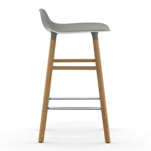 Audo Copenhagen Sitzgelegenheiten-Normann Copenhagen Barhocker Form, 65 cm, grau – Eiche