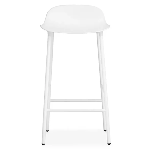 GUBI Sitzgelegenheiten-Normann Copenhagen Barhocker Form, 65 cm, weißer Stahl – weiß