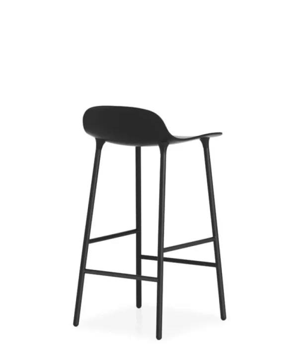 Muuto Sitzgelegenheiten-Normann Copenhagen Barhocker Form, 65 cm, schwarzer Stahl – Schwarz