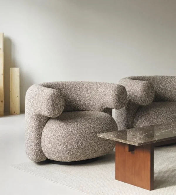 GUBI Sitzgelegenheiten-Normann Copenhagen Burra Loungesessel, drehbar mit Rückdrehfunktion, Zero 0011