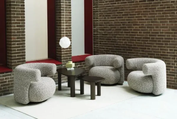 GUBI Sitzgelegenheiten-Normann Copenhagen Burra Loungesessel, drehbar mit Rückdrehfunktion, Zero 0011