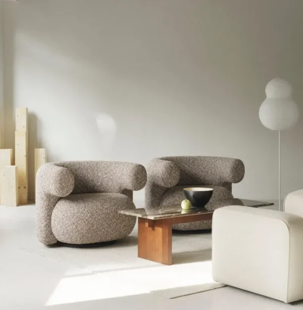 GUBI Sitzgelegenheiten-Normann Copenhagen Burra Loungesessel, drehbar mit Rückdrehfunktion, Zero 0011