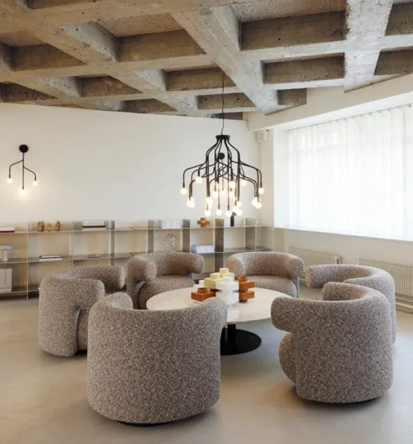 GUBI Sitzgelegenheiten-Normann Copenhagen Burra Loungesessel, drehbar mit Rückdrehfunktion, Zero 0011