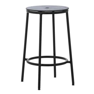 Normann Copenhagen Sitzgelegenheiten-Circa Barhocker, 65 cm, schwarzer Stahl - schwarze Eiche