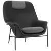 Normann Copenhagen Sitzgelegenheiten-Drape Loungesessel, Kopfst., Leder schw.- Hallingdal 166- Schw.