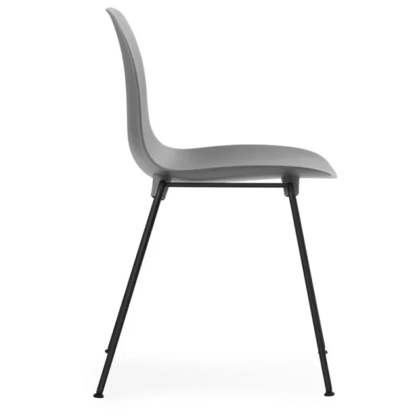 Normann Copenhagen Sitzgelegenheiten-Form Stuhl, stapelbar, Stahl schwarz - Grau