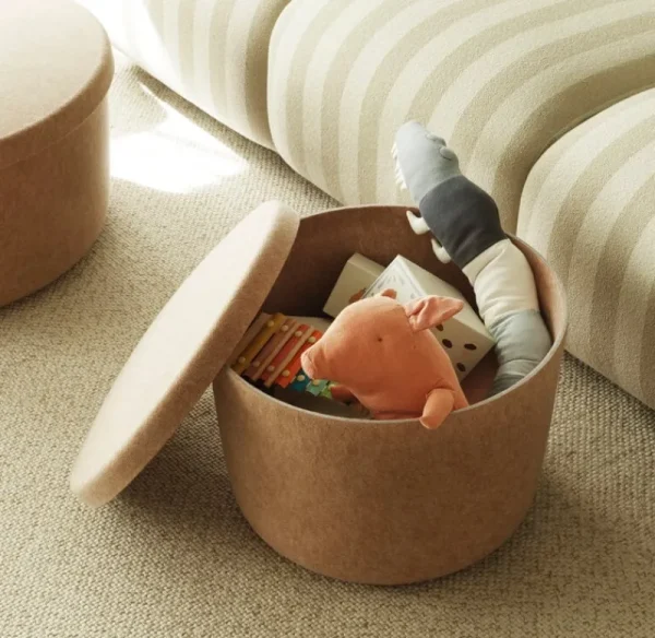 Normann Copenhagen Aufbewahrungsbehälter | Aufbewahrungsbehälter^Hide Aufbewahrungs-Pouf, klein, Sandbeige
