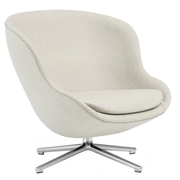 Normann Copenhagen Sitzgelegenheiten-Hyg Loungesessel, niedrig, drehbar, Aluminium - Main Line Flax 2
